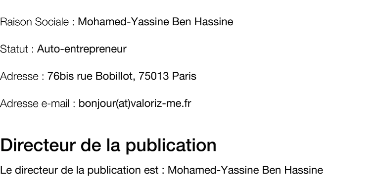 Coordonnées éditeur