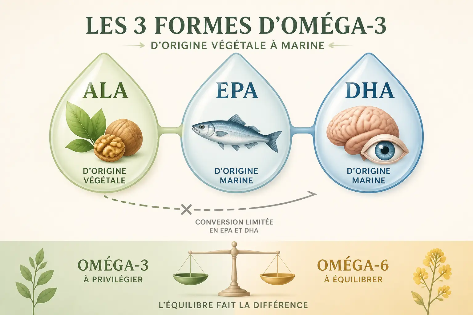 Oméga-3 : ce qui change vraiment entre ALA, EPA et DHA