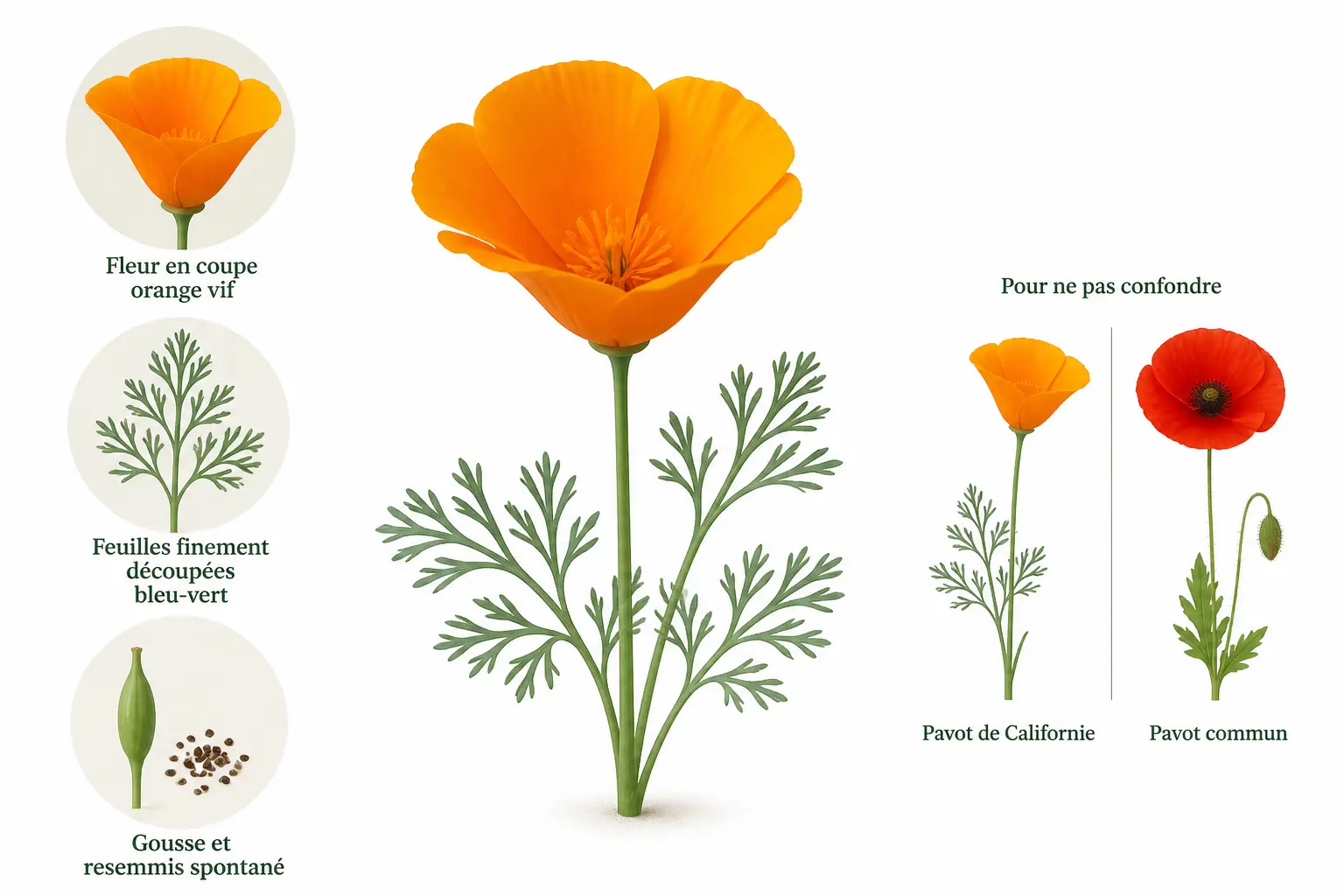 Eschscholzia californica : comment reconnaître cette fleur orange ?