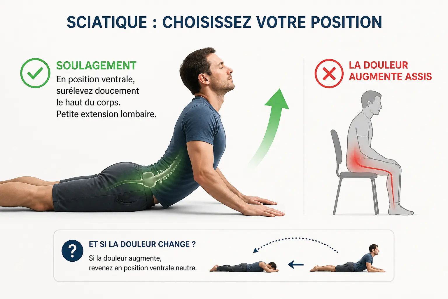 L’exercice qui soulage souvent le plus vite