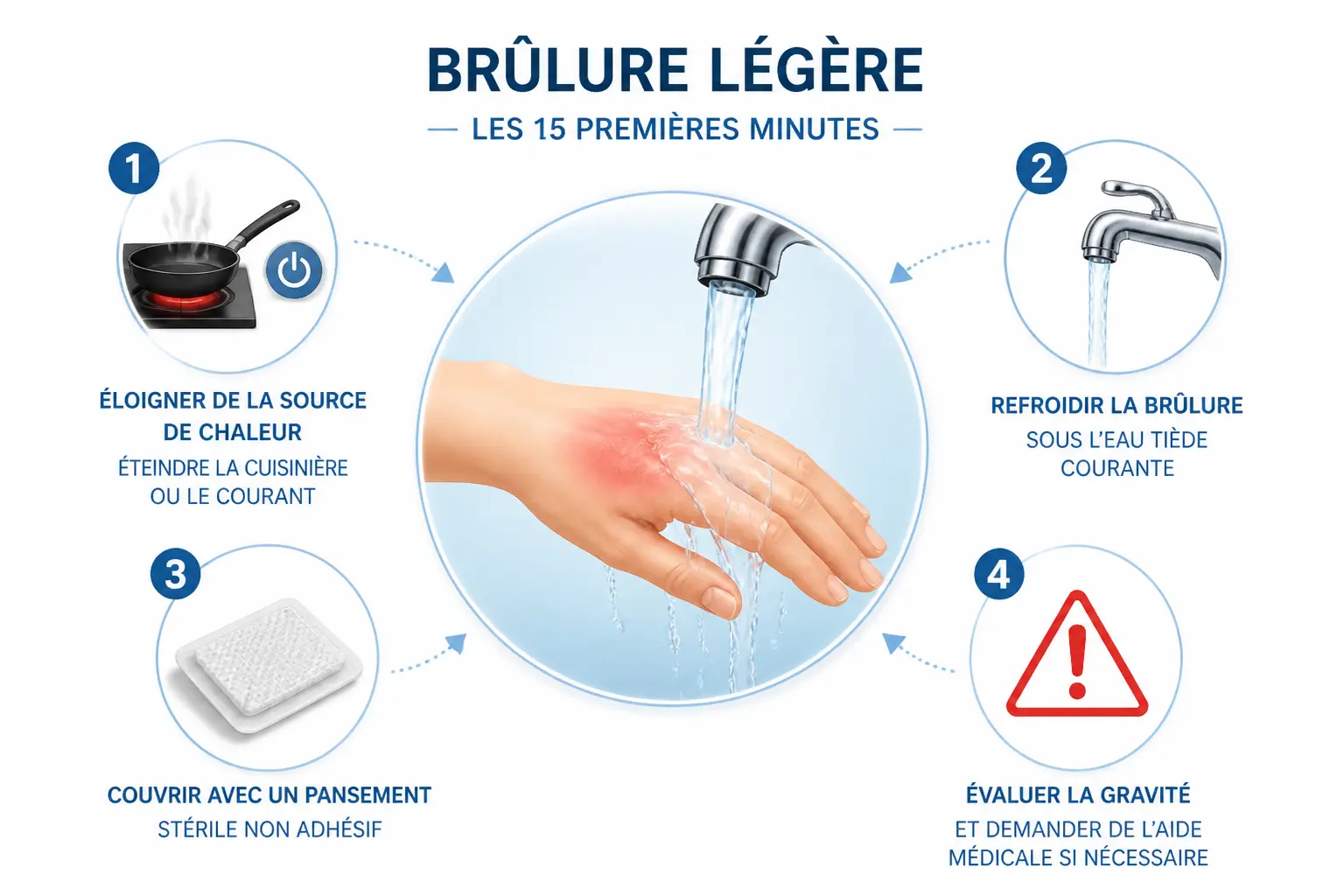 Brûlure : que faire dans les 15 premières minutes ?