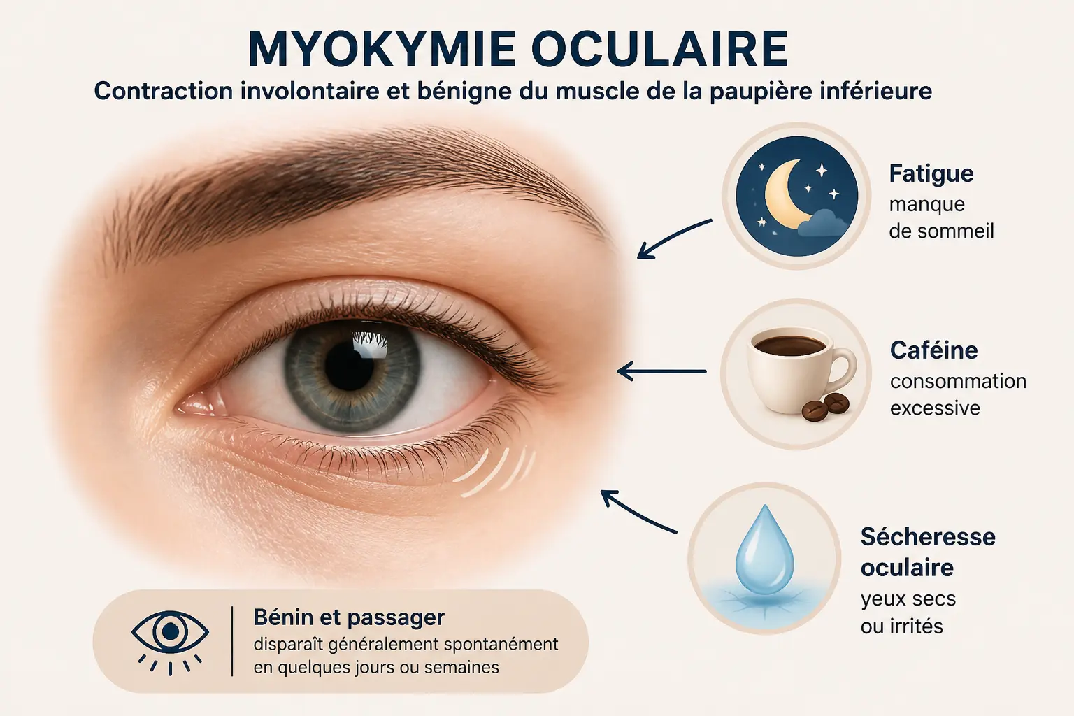 Pourquoi votre paupière tremble ? La réponse rapide