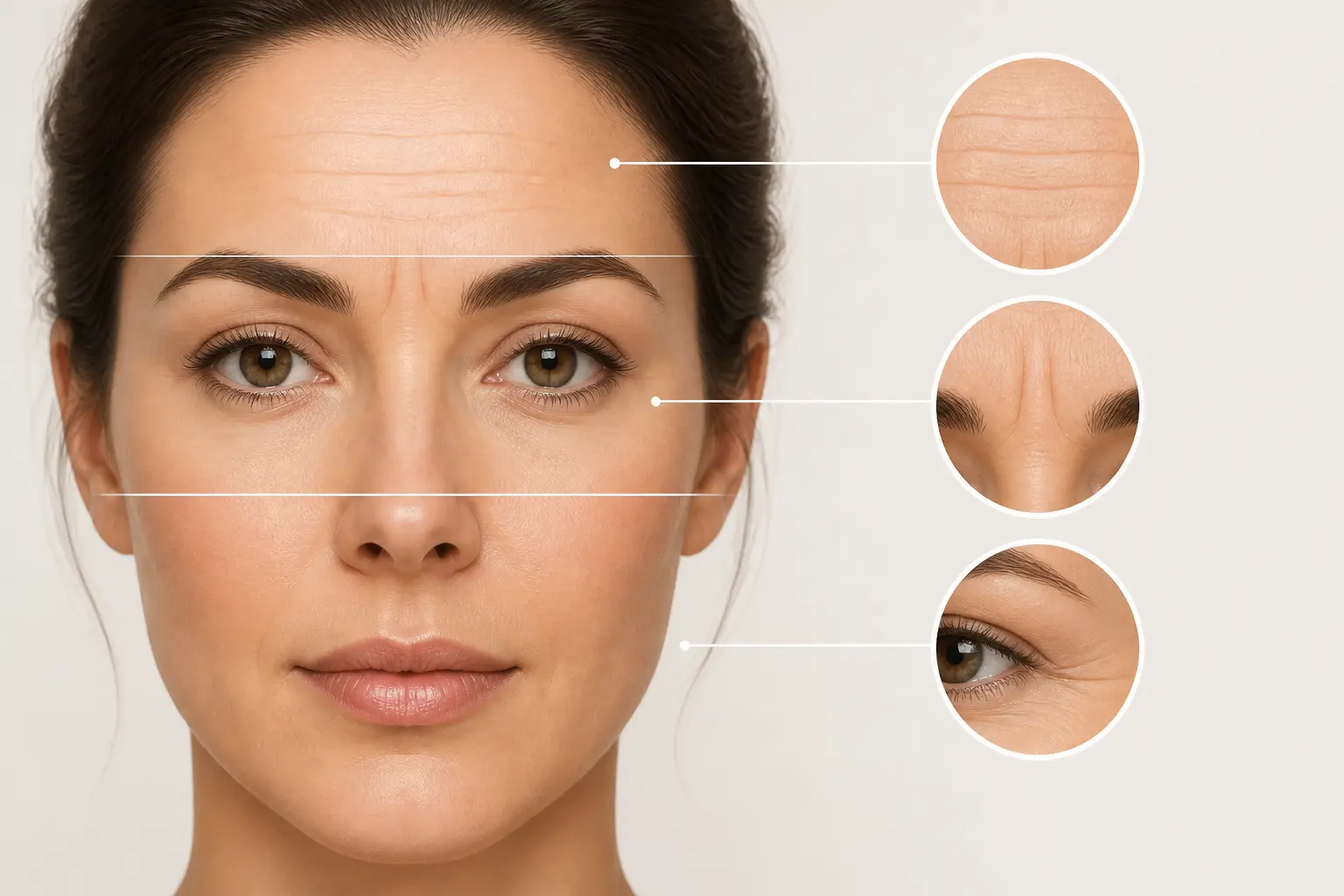 Front, yeux, bouche : les plis ne se forment pas tous pareil