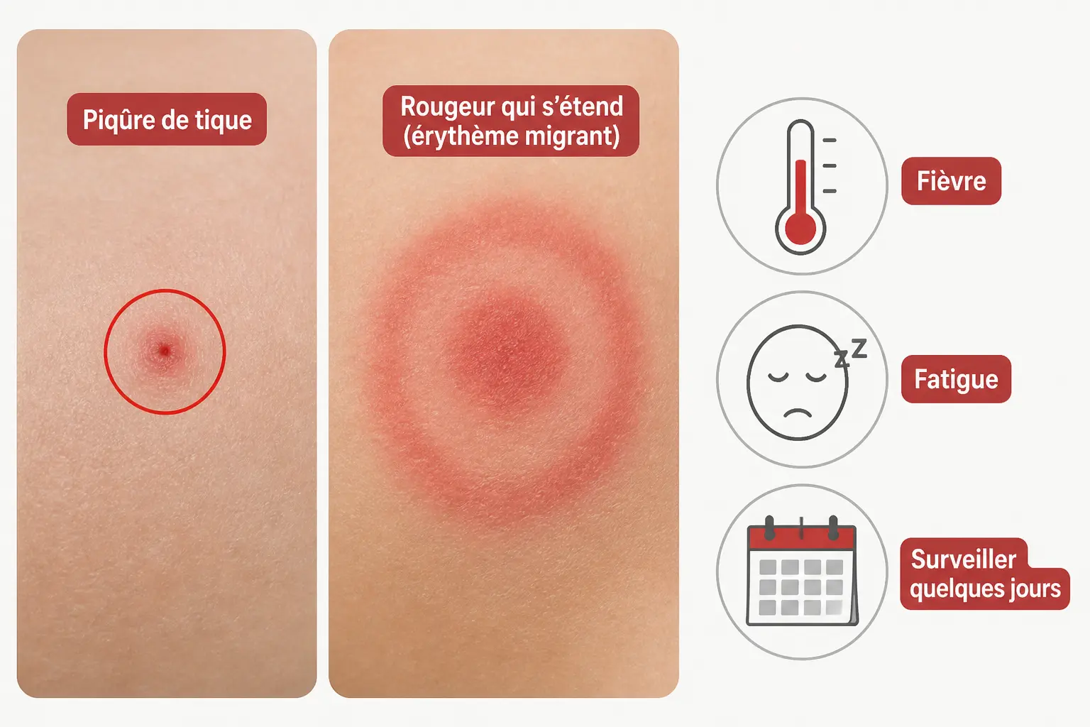 Surveiller la morsure sur quelques jours : quoi regarder, quand consulter