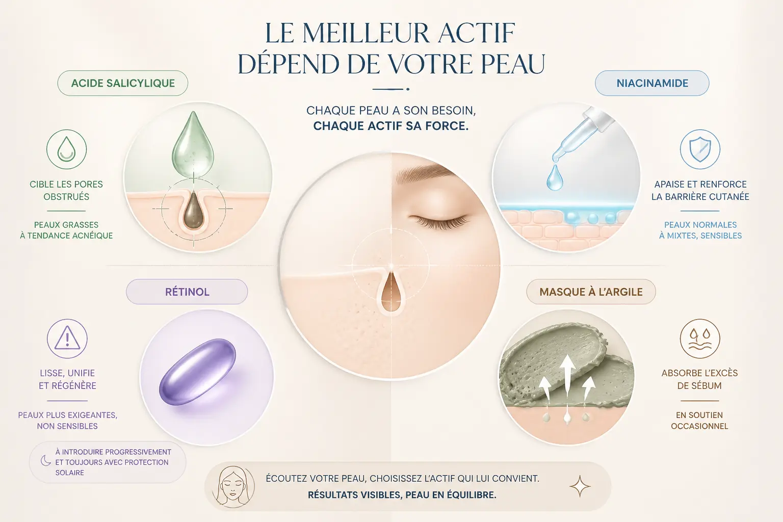 Quel est le meilleur produit selon votre peau ? Les actifs qui aident vraiment